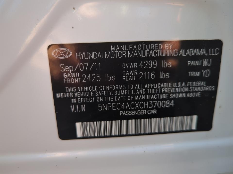 2012 Hyundai Sonata 2.4L Limited PZEV
